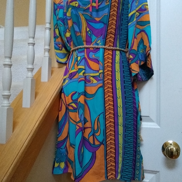 Designer Hale Bob 💯SILK Mini Dress, M - Picture 6 of 8